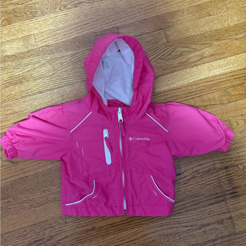 Columbia Fuchsia and White Hooded Jacket
